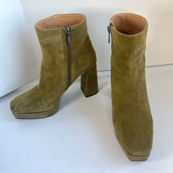 Jessica Simpson Shoes - Jessica Simpson Womens 7.5 Kaiyah Platform Fatigue Green Suede Bootie Heeled Boo